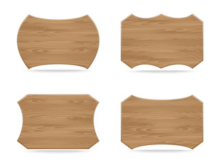 Collection of various shapes wooden sign boards