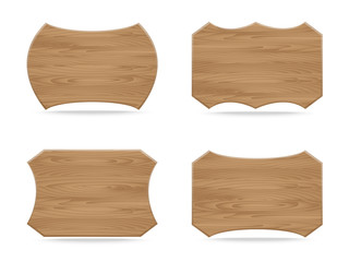 Naklejka premium Collection of various shapes wooden sign boards