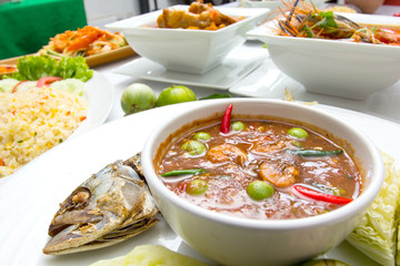 Mackerel ,  nam phik krapi Thailand location food with shrimp pa