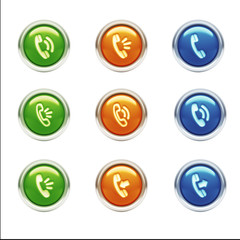 Contact Icons isolated on white