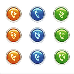 Contact Icons isolated on white