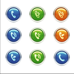 Contact Icons isolated on white