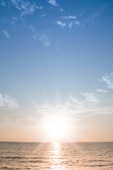 夕日と海