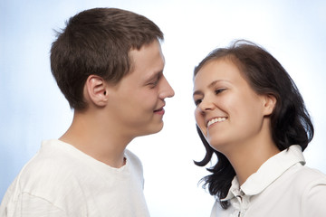 Beautiful loving couple smiling