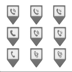 Contact Icons isolated on white