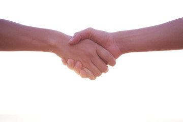 握手する2人の手