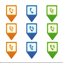 Contact Icons isolated on white