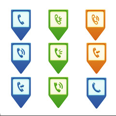 Contact Icons isolated on white