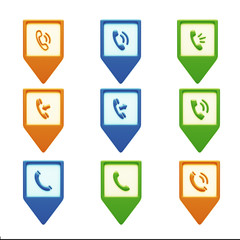 Contact Icons isolated on white