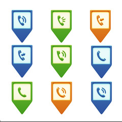 Contact Icons isolated on white