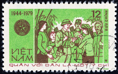 People greeting soldiers (Vietnam 1979)