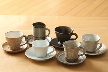 Obraz na płótnie Canvas 陶器のコーヒーカップ