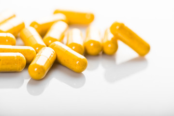 Heap of yellow pills