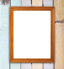 blank wood frame on wood wall