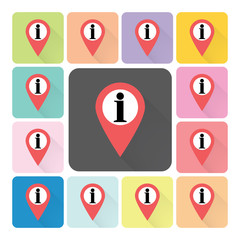 Pointer information Icon color set vector illustration