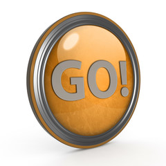 Obraz premium go circular icon on white background