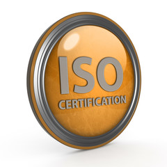 Iso certification circular icon on white background