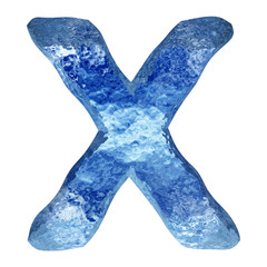 Blue water or ice font isolated