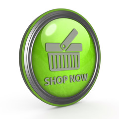 Buy now circular icon on white background