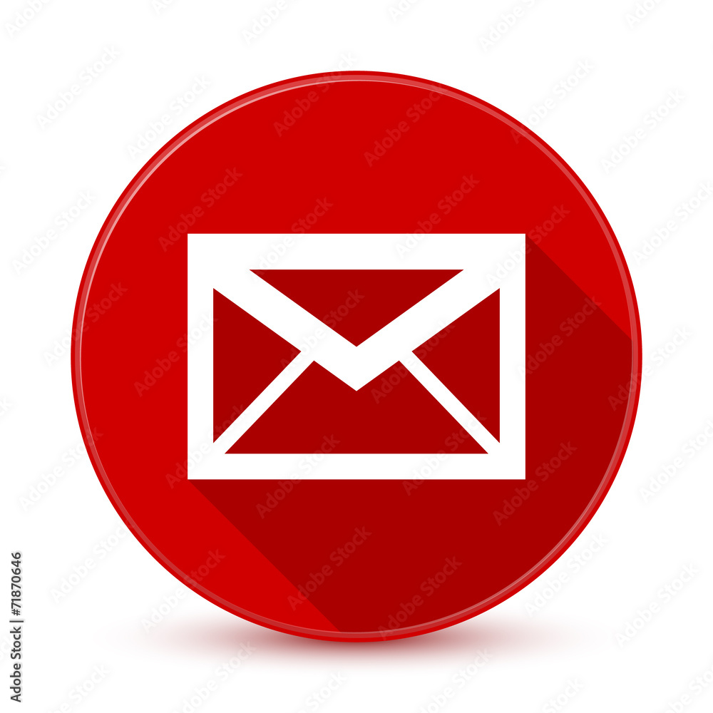 Poster red envelope icon with long shadow