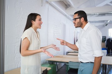 Fototapeta premium Casual business colleagues in argument