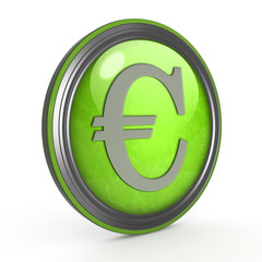 Euro circular icon on white background