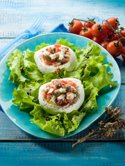 mozzarella stuffed with capers and tomatoes