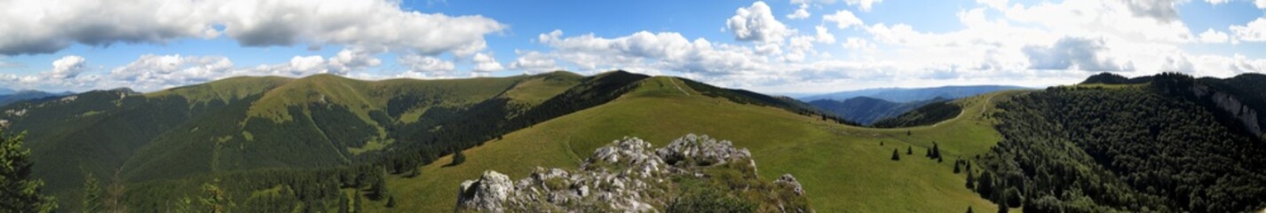 Panorama northern viev from Kralova skala in Velka Fatra
