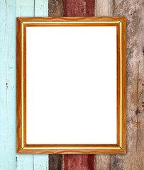 blank wood frame on wood wall
