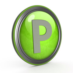 Parking circular icon on white background