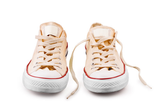 vintage  shoes on white background