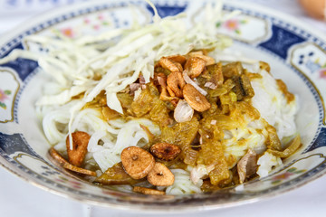rice vermicelli with pepper soup from west of thailand