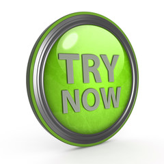 Try now circular icon on white background