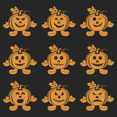Halloween Pumpkin doll set