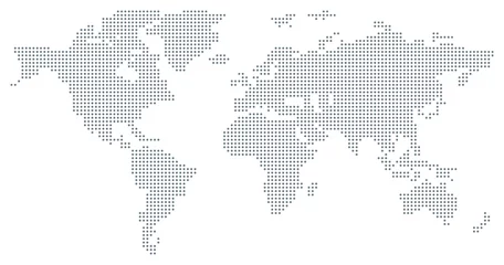 Tuinposter Dotted World Map - grey © lookata