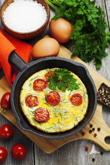 Scrambled eggs with tomatoes