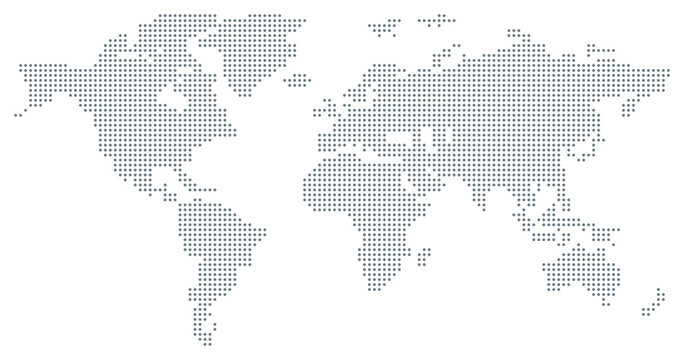 Fototapeta Mapa świata z kropkami - szara