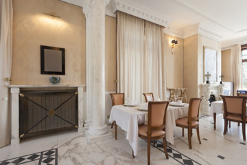 Interior of a restaurant in luxury villa 