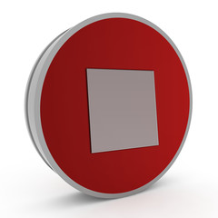 stop circular icon on white background