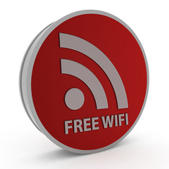 Free wifi circular icon on white background