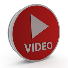 video circular icon on white background