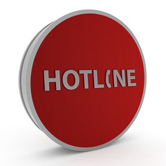 Hotline circular icon on white background