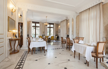 Interior of a restaurant in luxury villa 