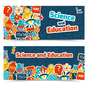 Education science banners