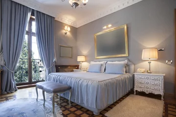 Fotobehang Hotel chique Interior of a classic style bedroom in luxury villa   © rilueda