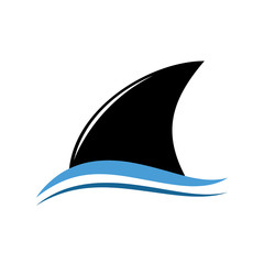 Vector logo abstract stylized shark
