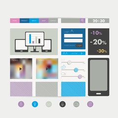 Simply flat web page. Vector template.