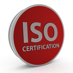 Iso certification circular icon on white background