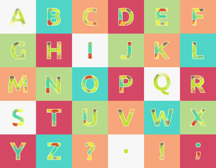 Creative spectral alphabet of geometric paper color