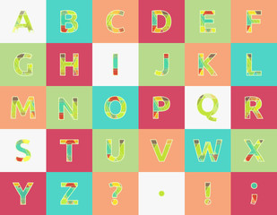Creative spectral alphabet of geometric paper color © robu_s
